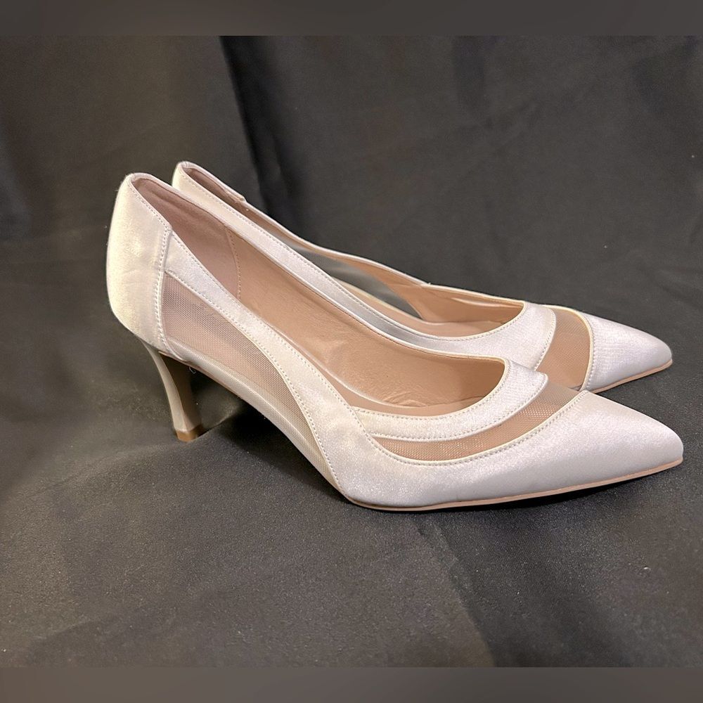 Women Sexy Pointed Toe Mesh Pumps Slip on High Heels Shoes white size 9